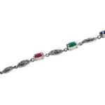 925 Sterling Silver Bracelet Multi Colour Design